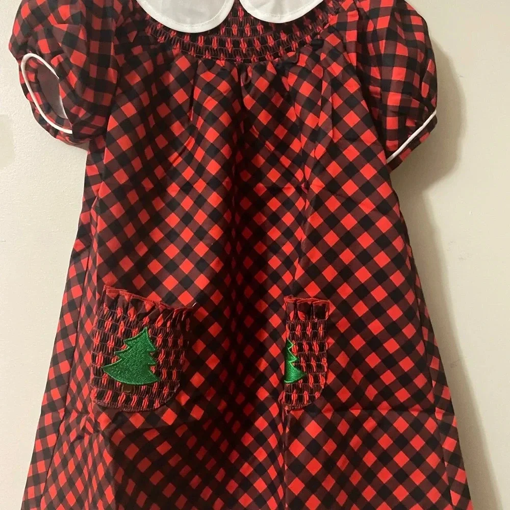 New Buffalo Plaid Smocked Christmas Dress
